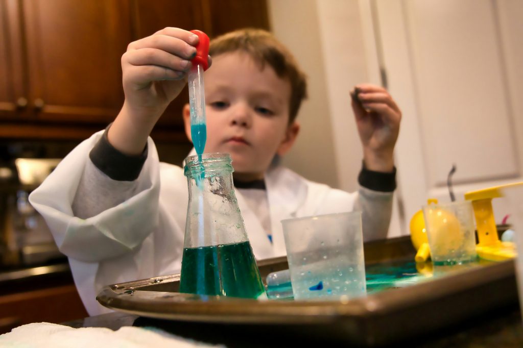 Kid's science themed birthday party ideas.