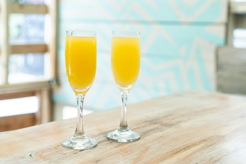 non-alcoholic mimosas for baby shower brunch.